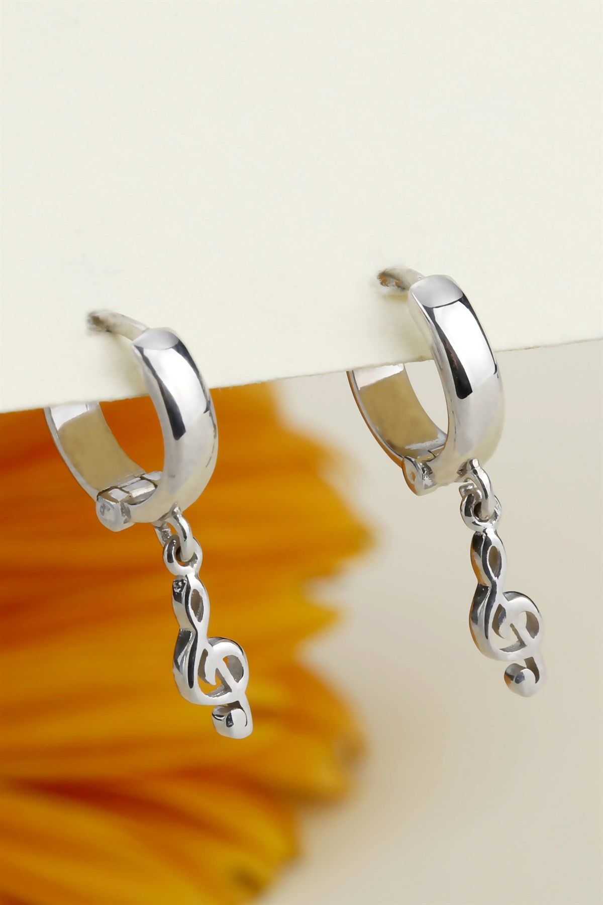 Silver Treble Clef Earrings