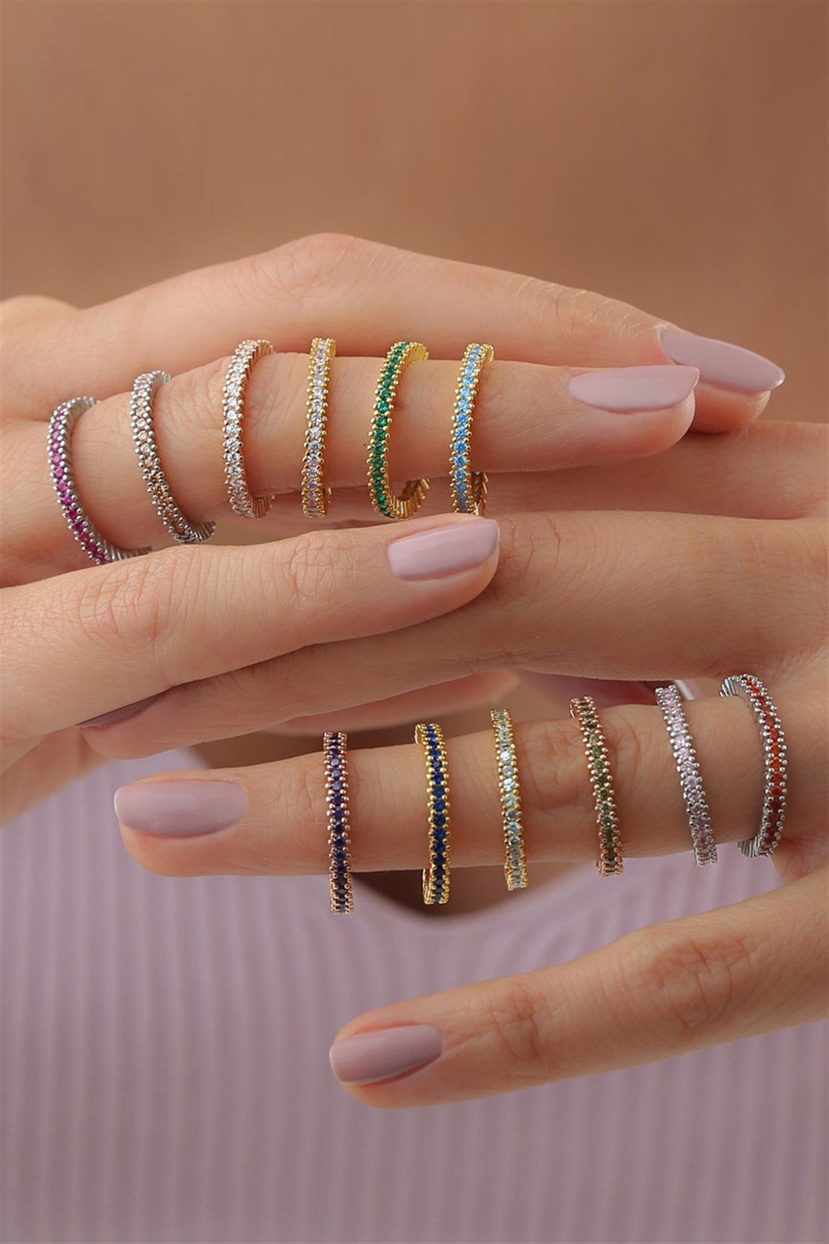 Silver Full Stones Ring