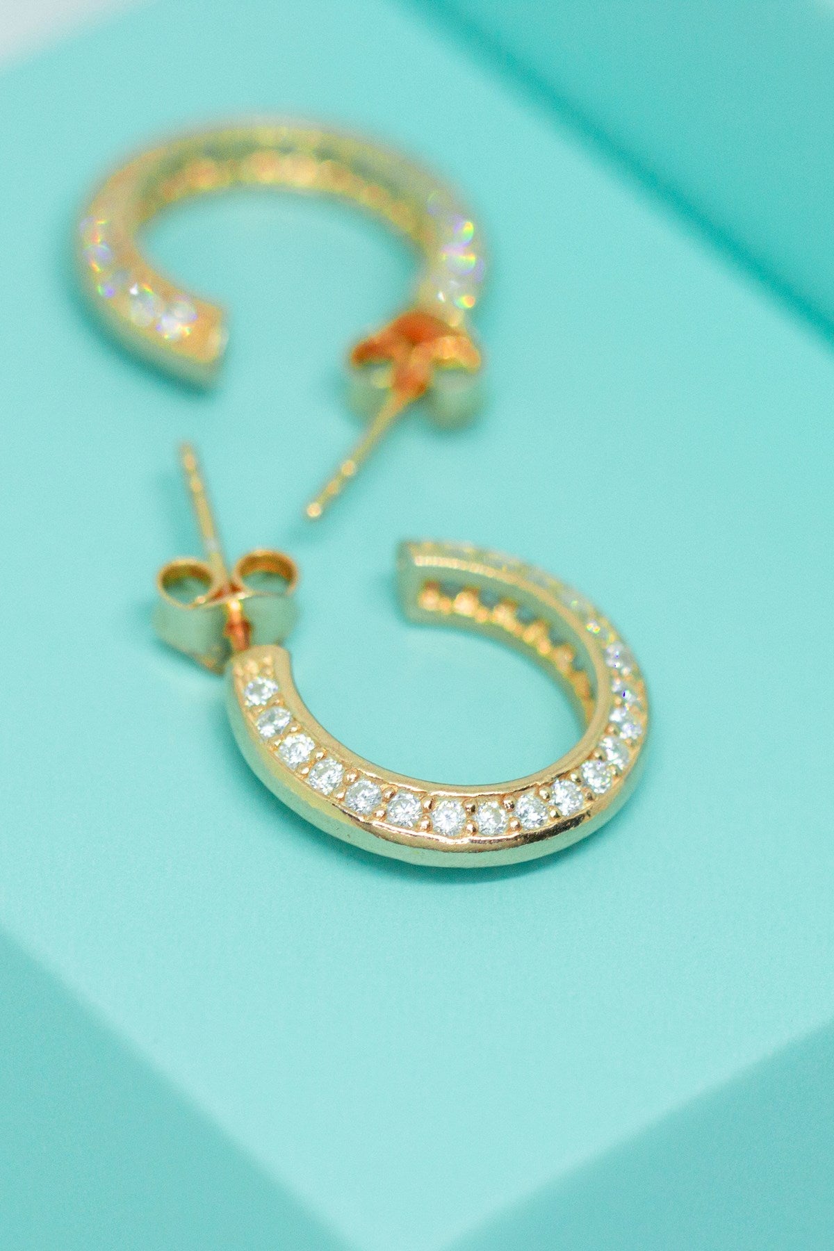 Silver Gemstone Hoop Earrings