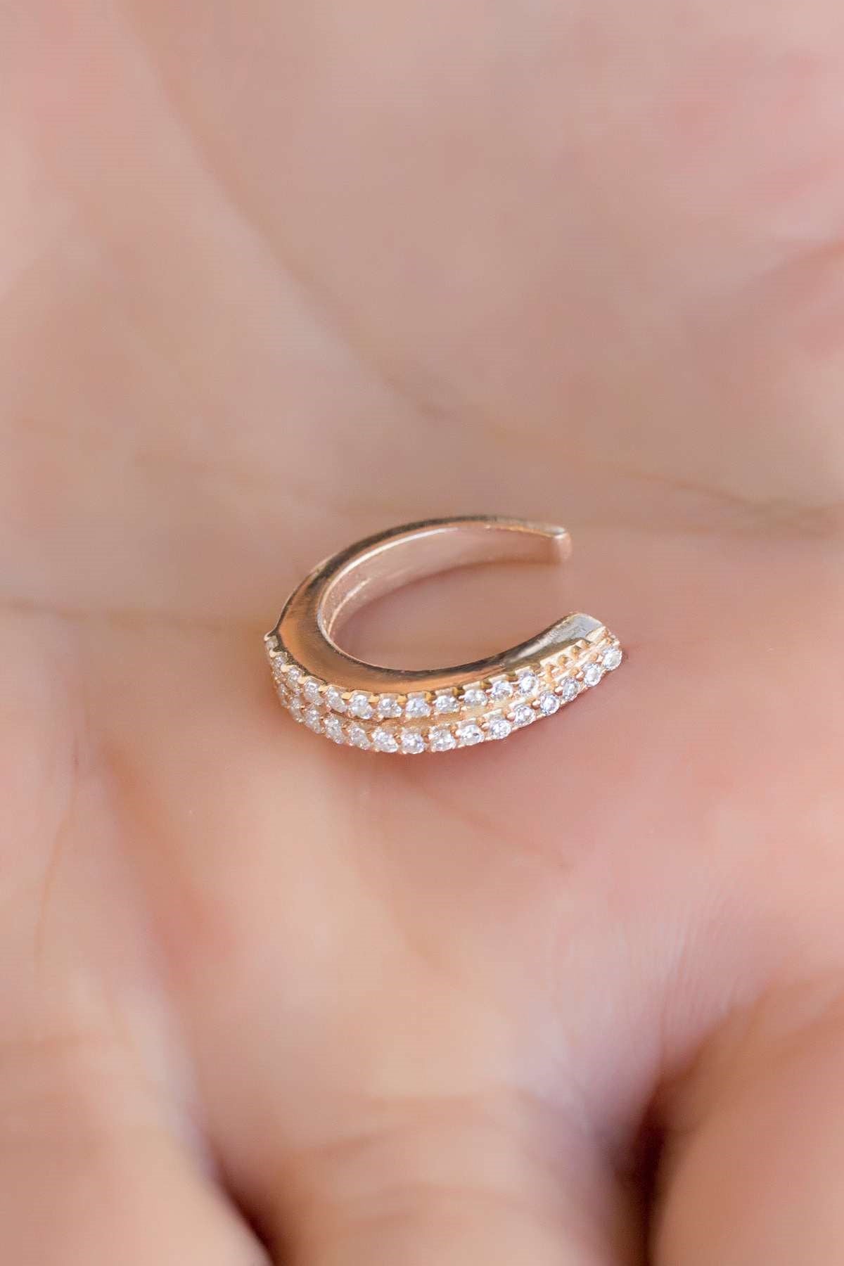 Silver Gemstone Cartilage Earrings