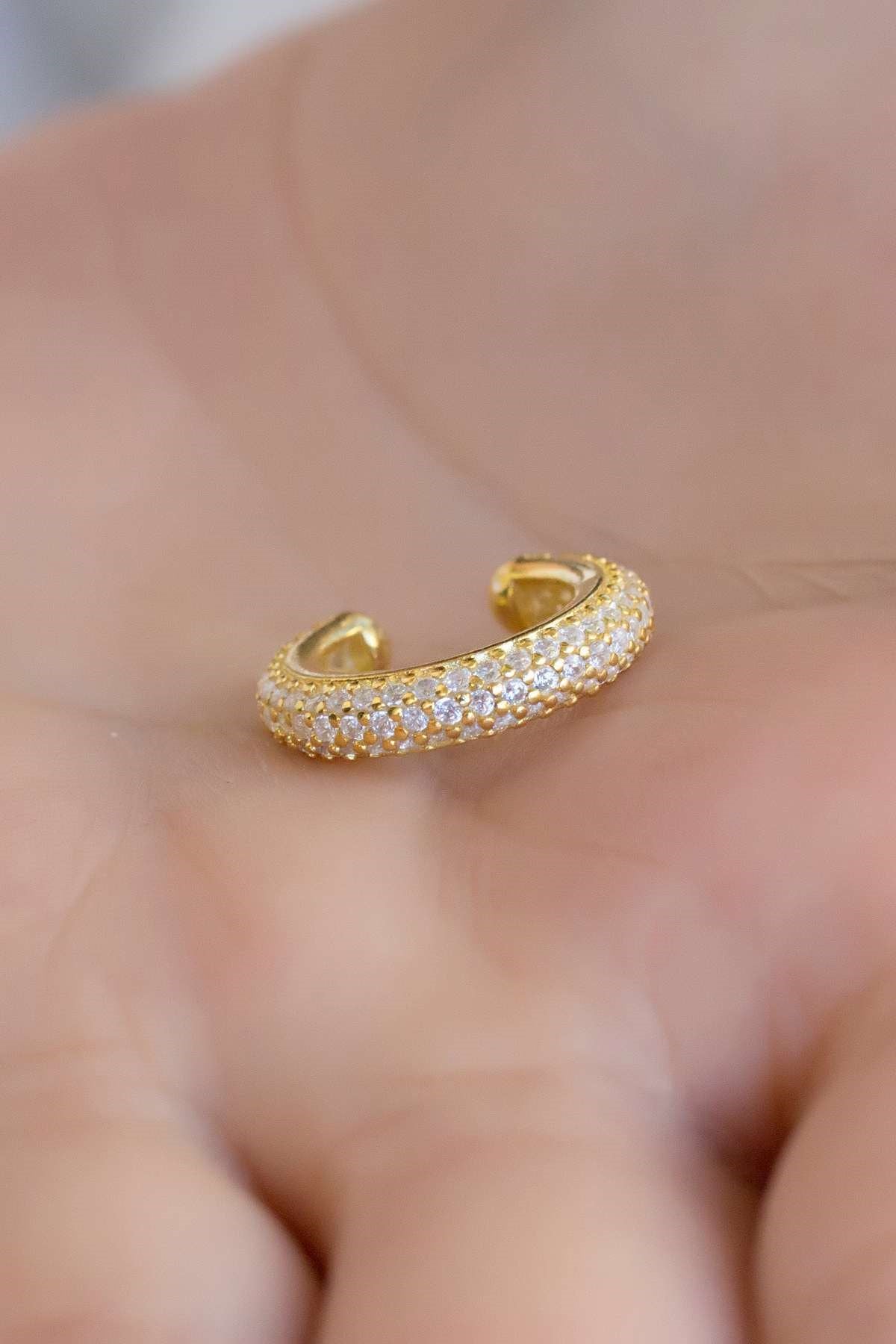 Silver Gemstone Cartilage Earrings