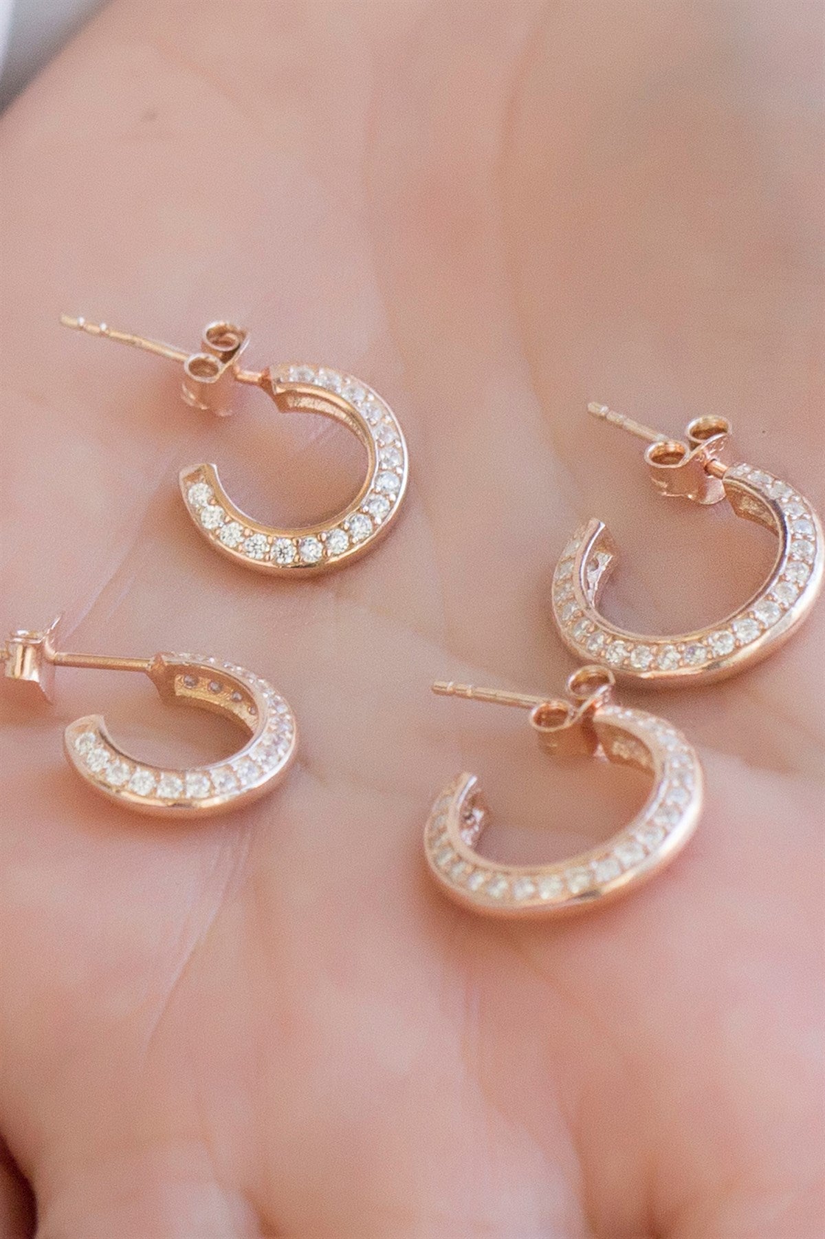 Silver Gemstone Small Size Hoop Earrings