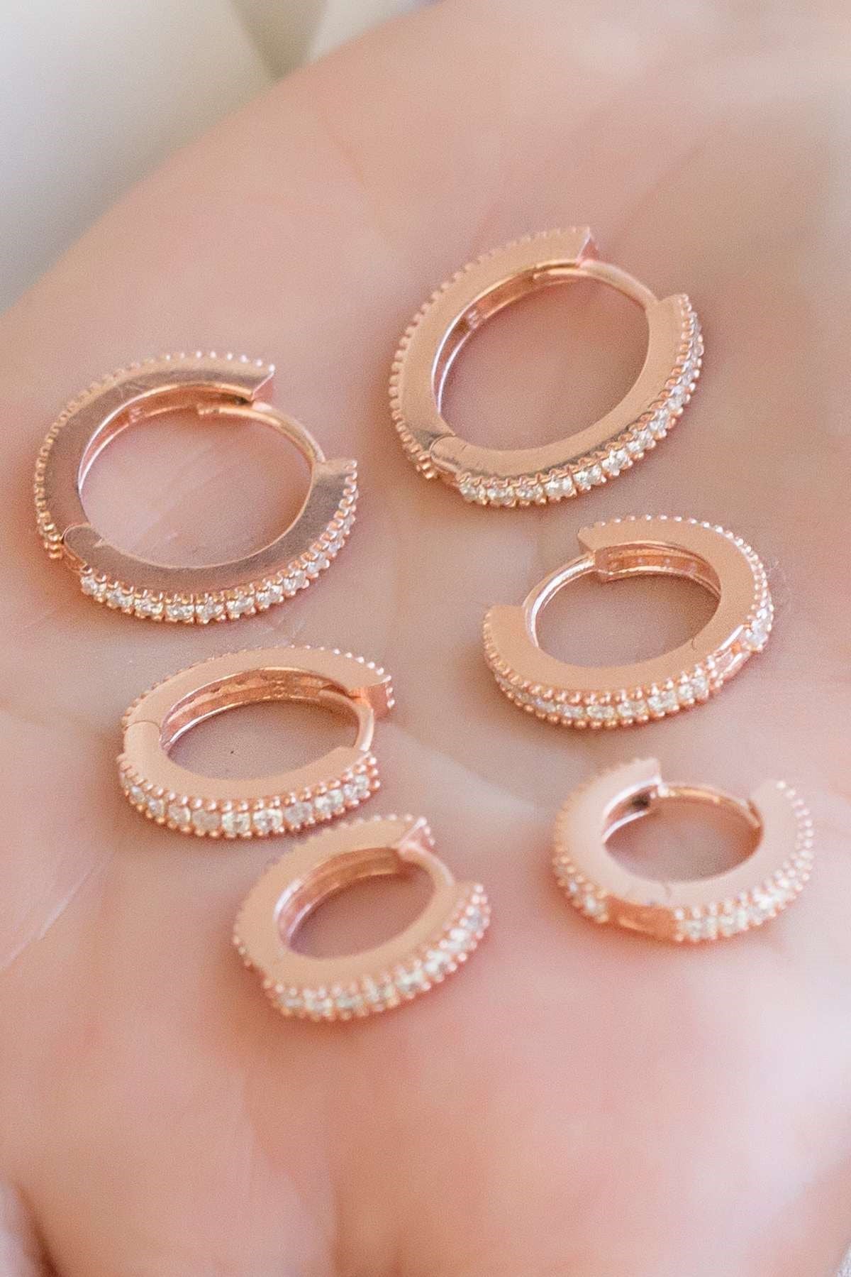 Silver Gemstone Medium Size Hoop Earrings