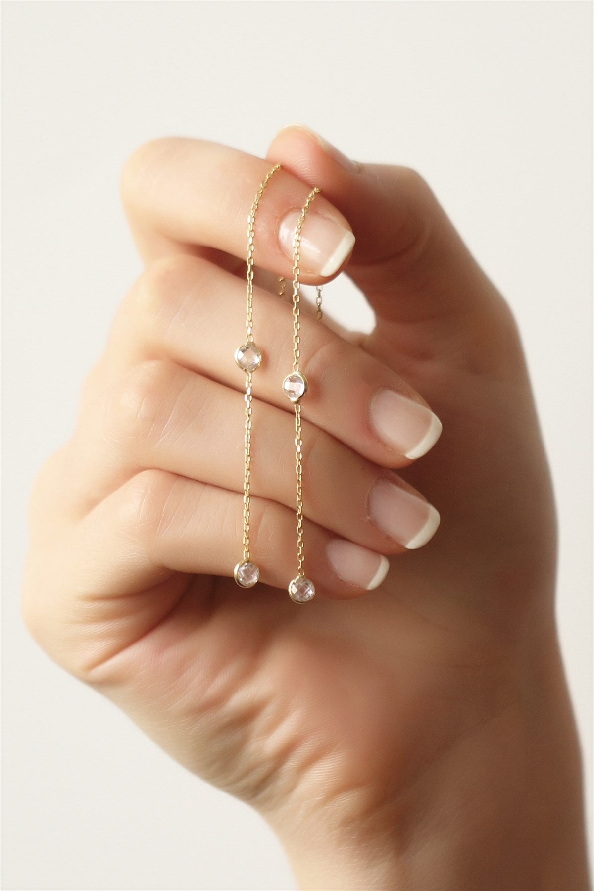 Silver Gemstone Wobbly Earrings