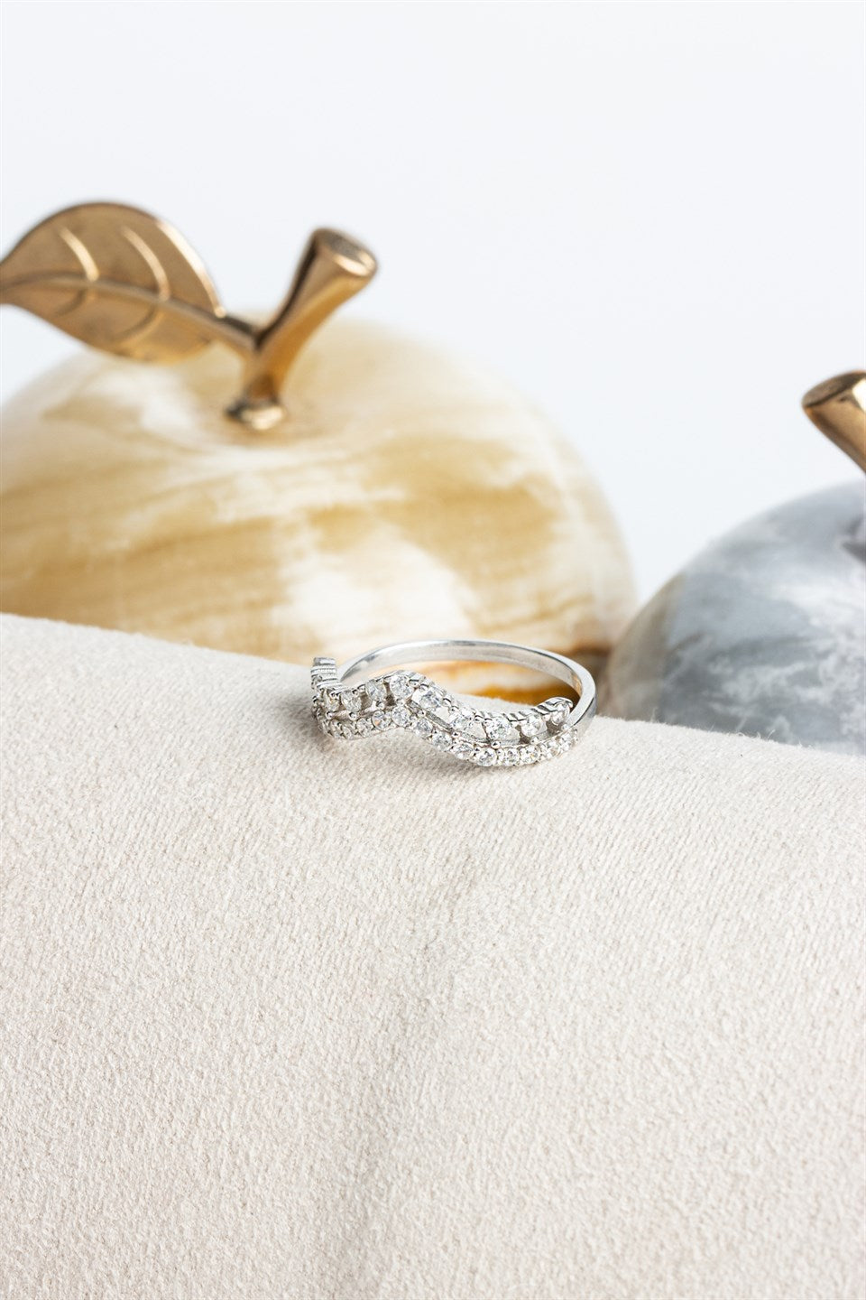 Silver Gemstone Design Ring