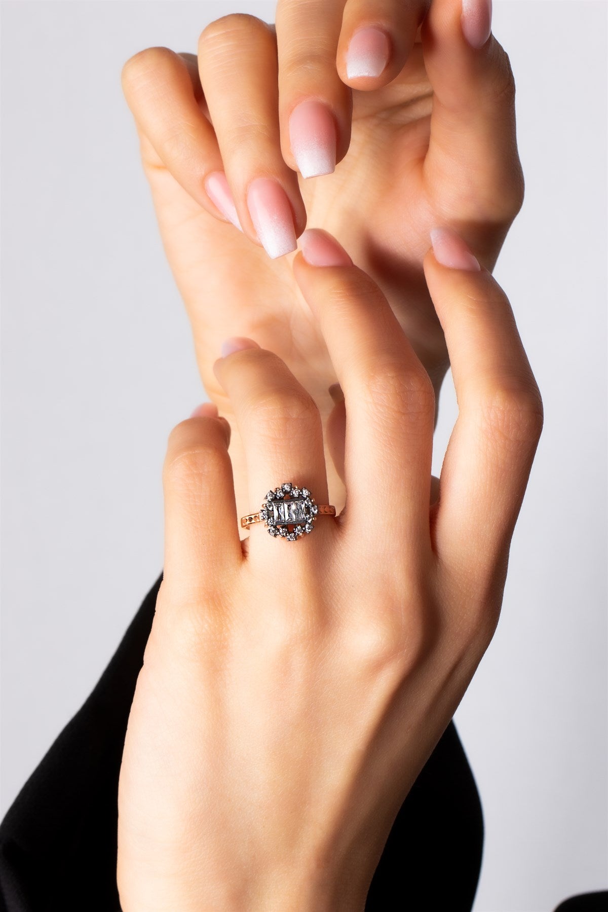 Silver Baguette Gemstone Gemstone Ring