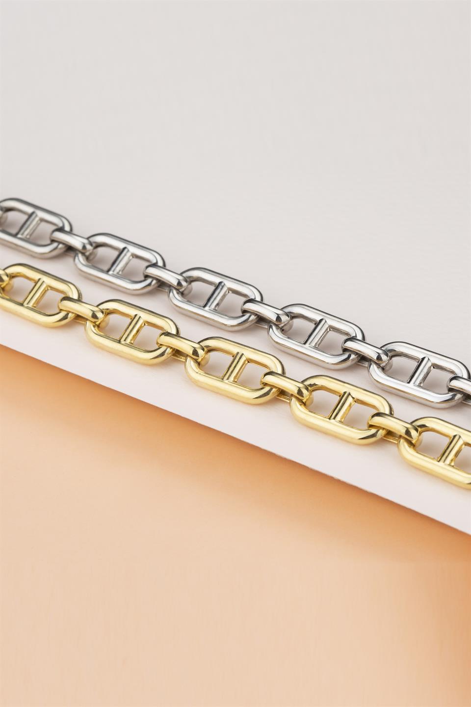 Pulsera de cadena con botones de plata