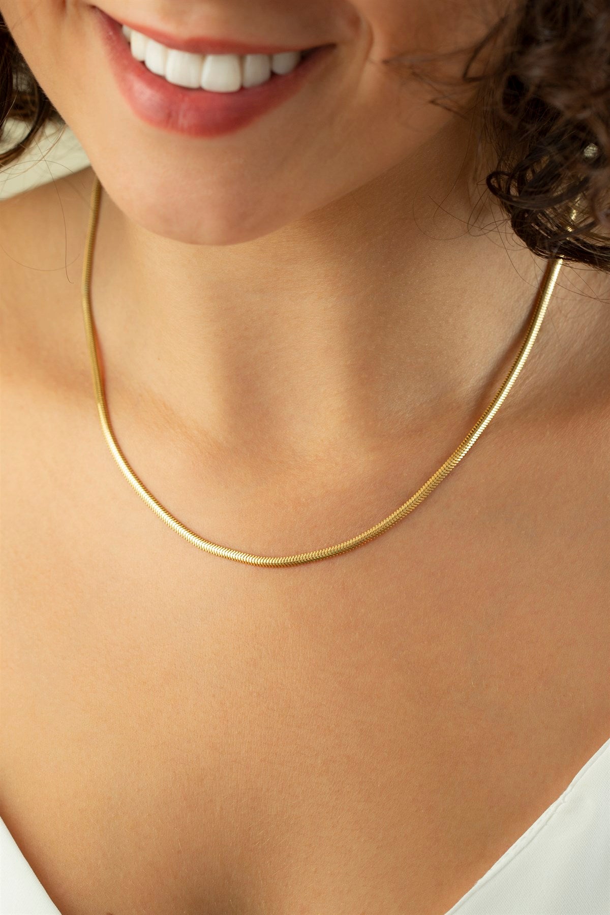 Silver İtalyan Fish Sırtı Chain Necklace