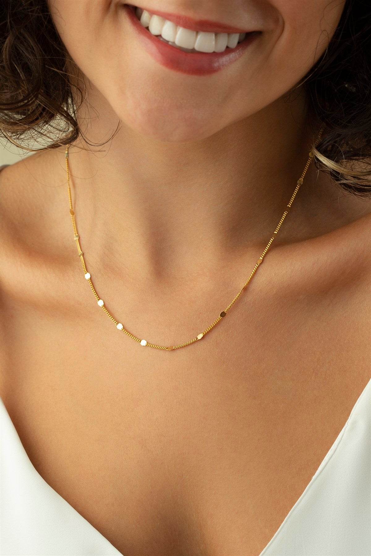 Silver Sequin Chain Necklace