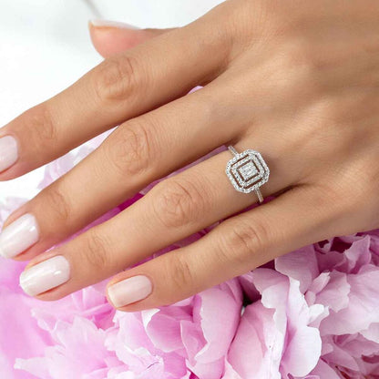 0.07 Karat Diamond Baguette Ring