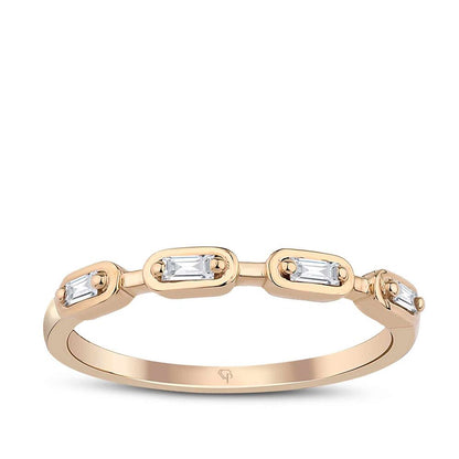 0.07 Karat Diamond Baguette Ring