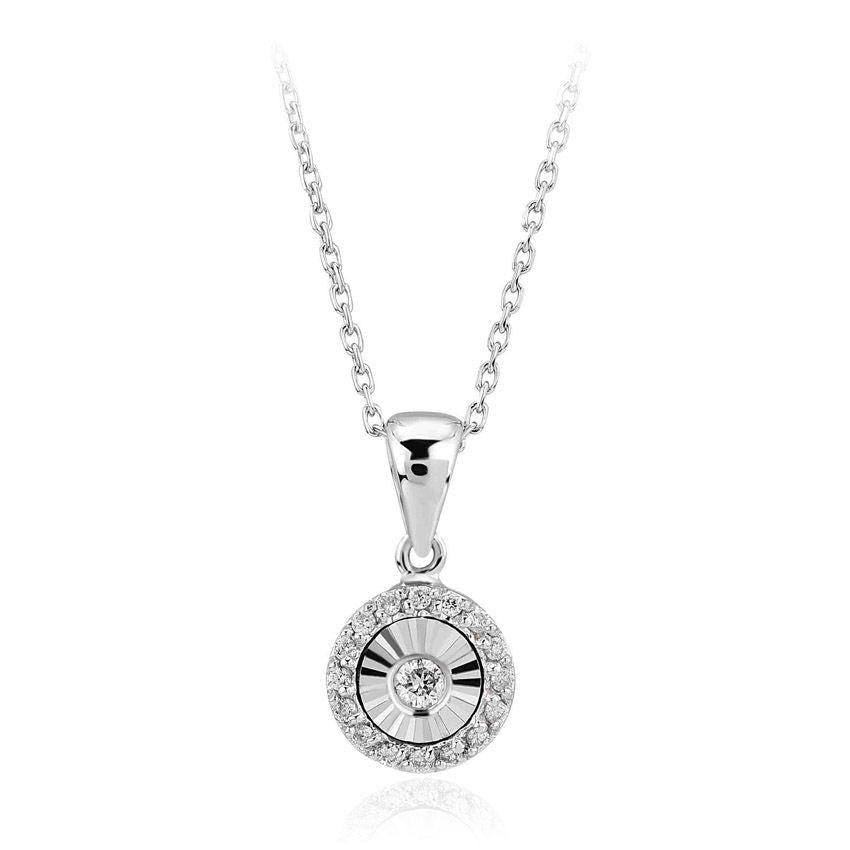 0.08 Carat Diamond Mirror Solitaire Necklace