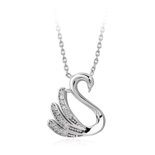 0.08 Carat Diamond Swan Necklace