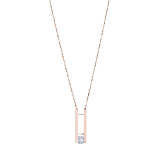0.09 Carat Diamond Baguette Necklace