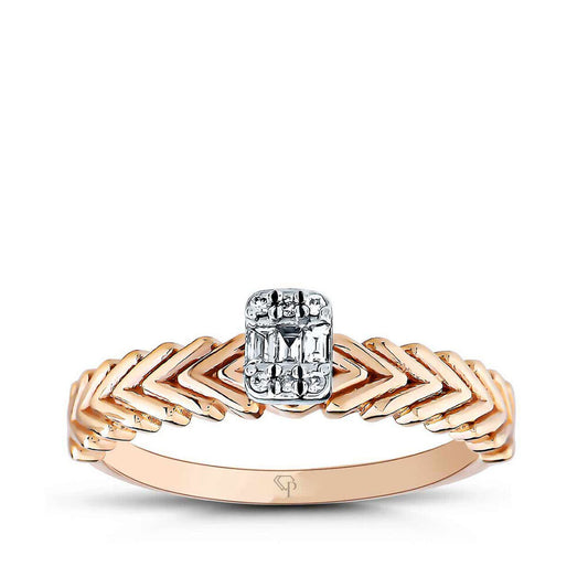 0.09 Karat Diamond Baguette Ring
