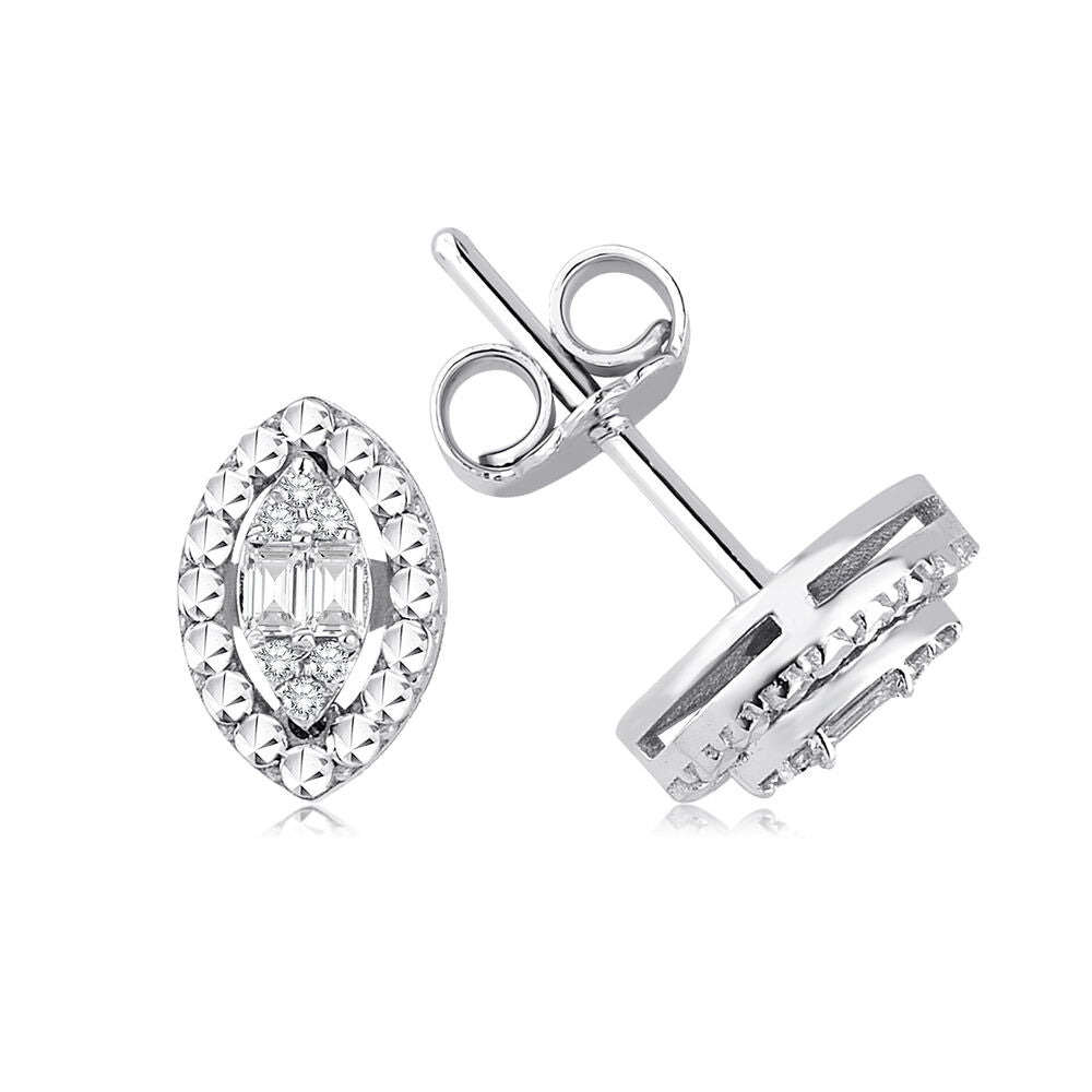 0.10 Carat Diamond Baguette Earrings