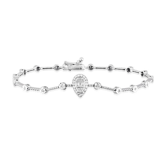 0.12 Carat Diamond Baguette Bracelet