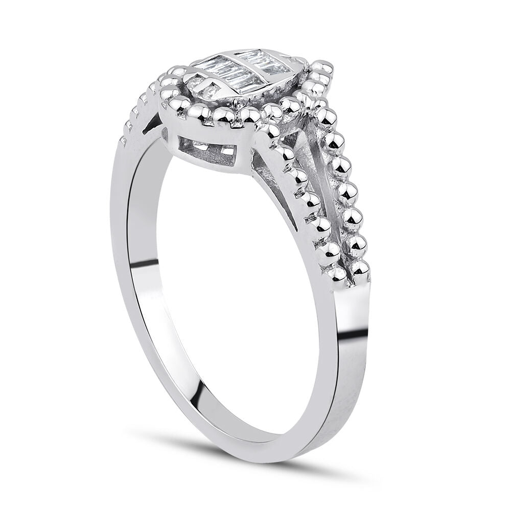 0.12 Karat Diamond Baguette Ring