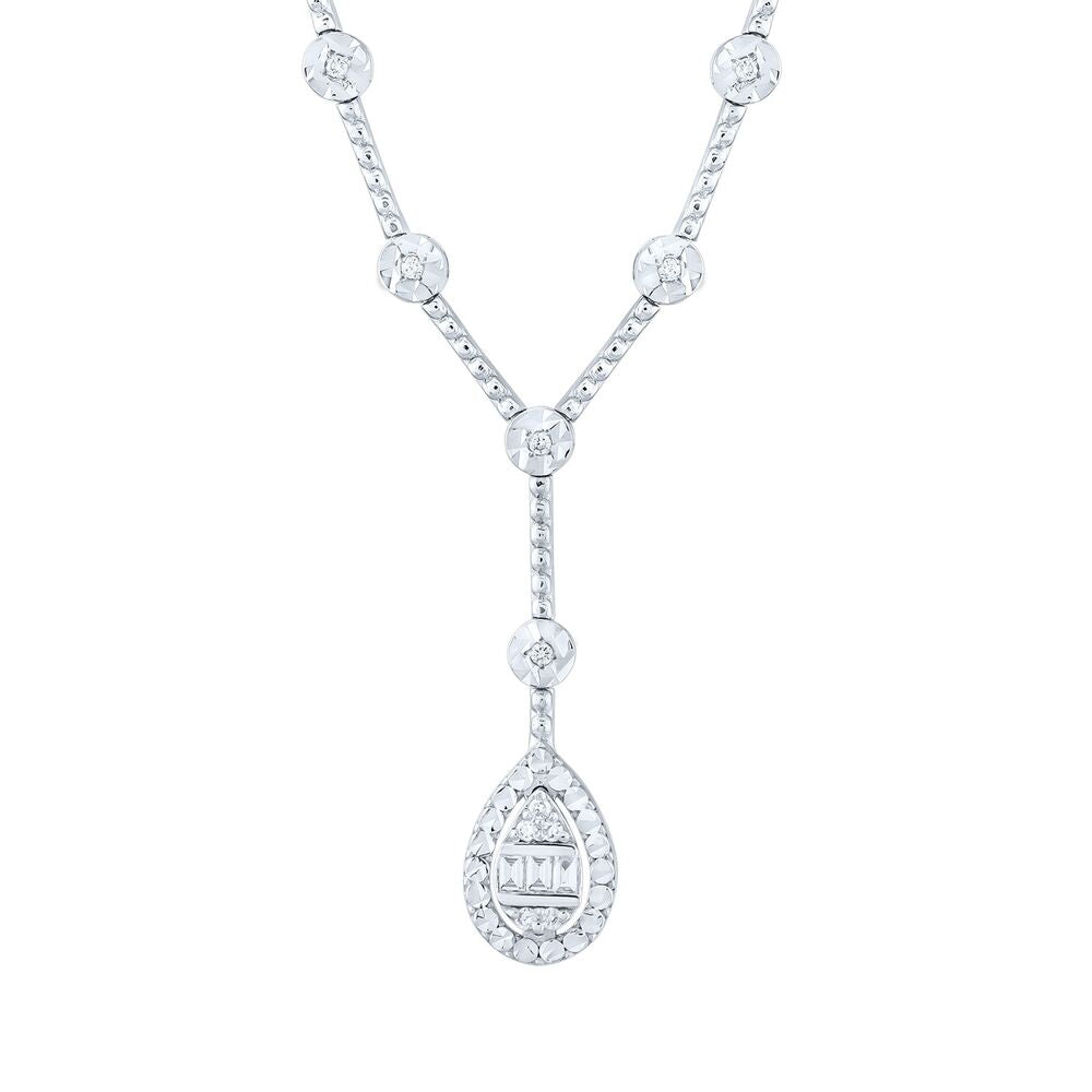 0.12 Carat Diamond Baguette Necklace