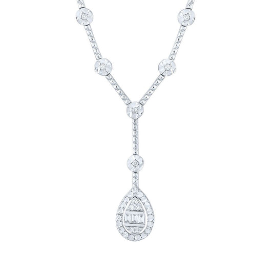 0.12 Carat Diamond Baguette Necklace