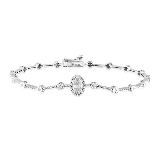 0.13 Carat Diamond Baguette Bracelet