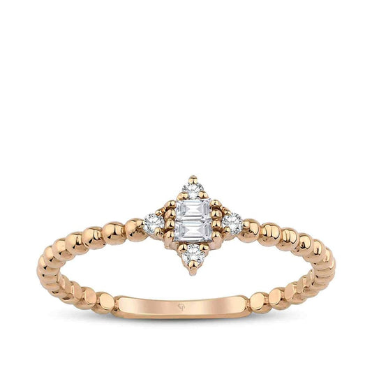 0.13 Karat Diamond Baguette Ring