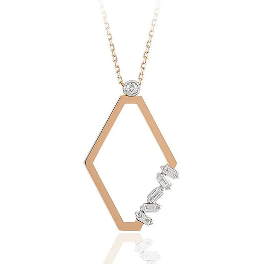 0.14 Carat Diamond Baguette Necklace