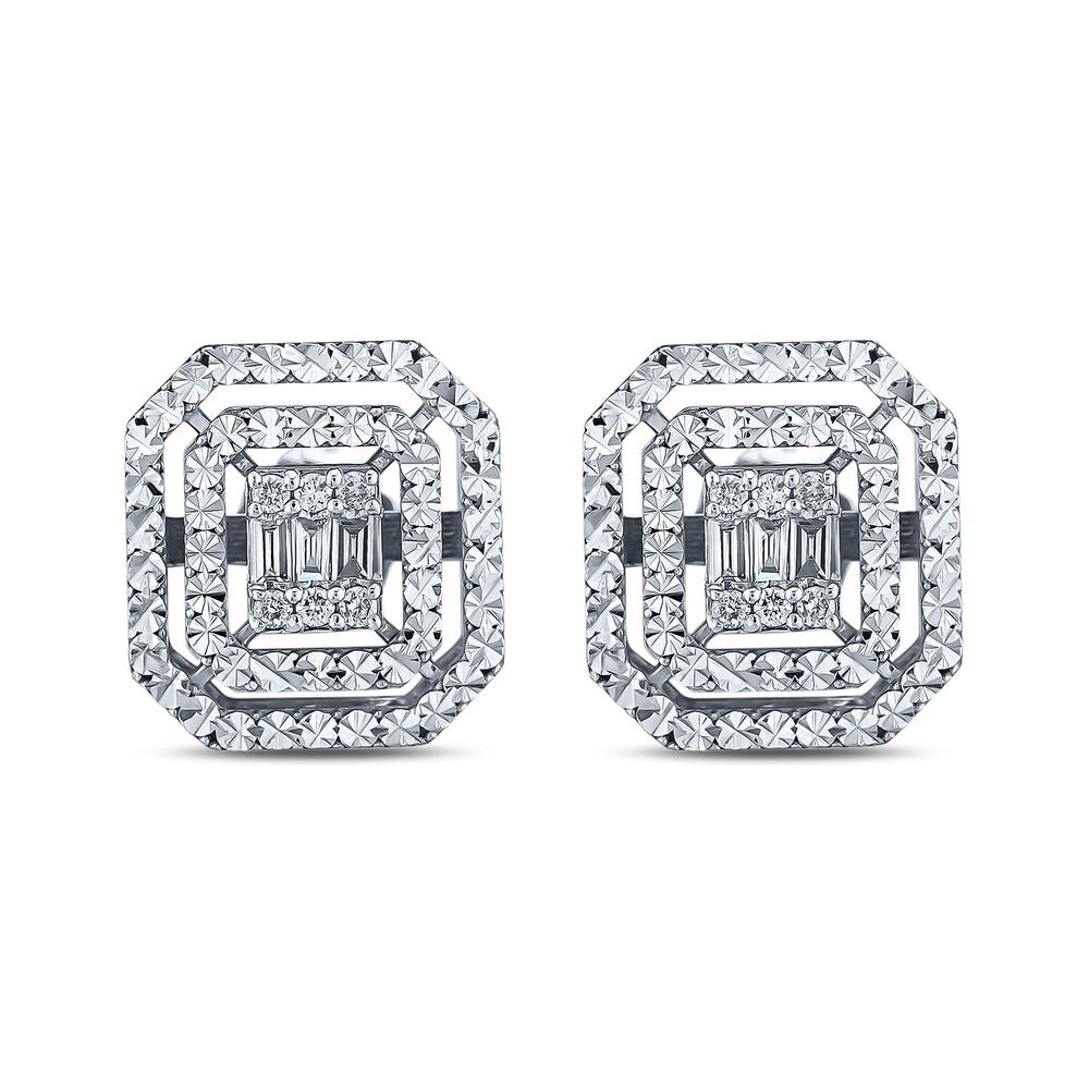 0.14 Carat Diamond Baguette Earrings