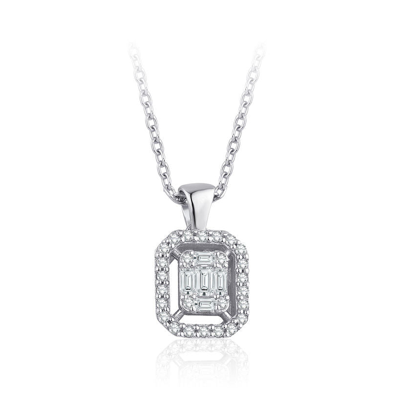 0.15 Carat Diamond Baguette Necklace
