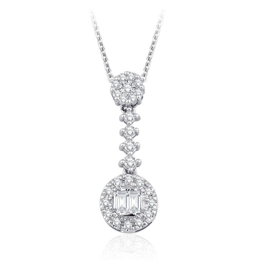 0.17 Carat Diamond Baguette Necklace