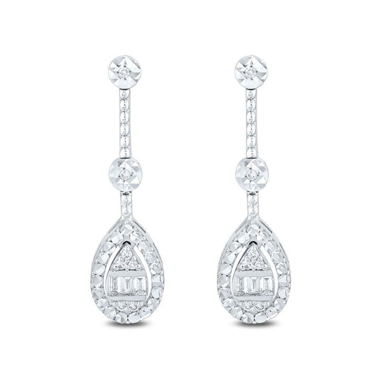 0.17 Carat Diamond Baguette Earrings