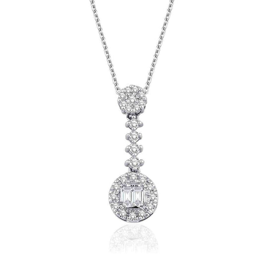 0.18 Carat Diamond Baguette Necklace