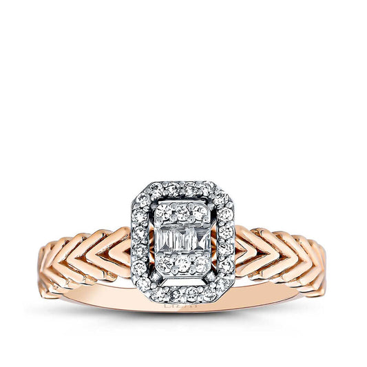 0.19 Karat Diamond Baguette Ring