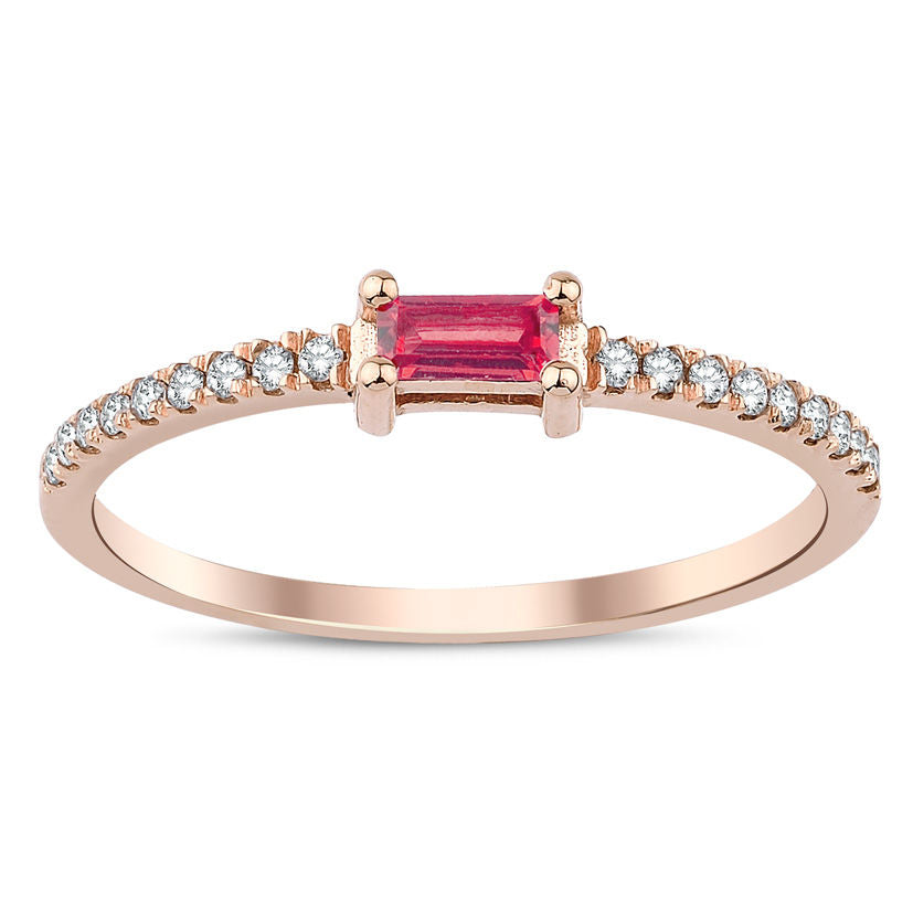 0.20 Carat Diamond Ruby Ring