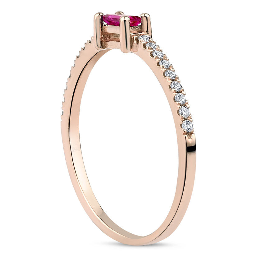 0.20 Carat Diamond Ruby Ring