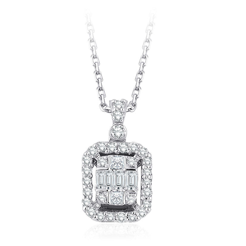 0.23 Carat Diamond Baguette Necklace