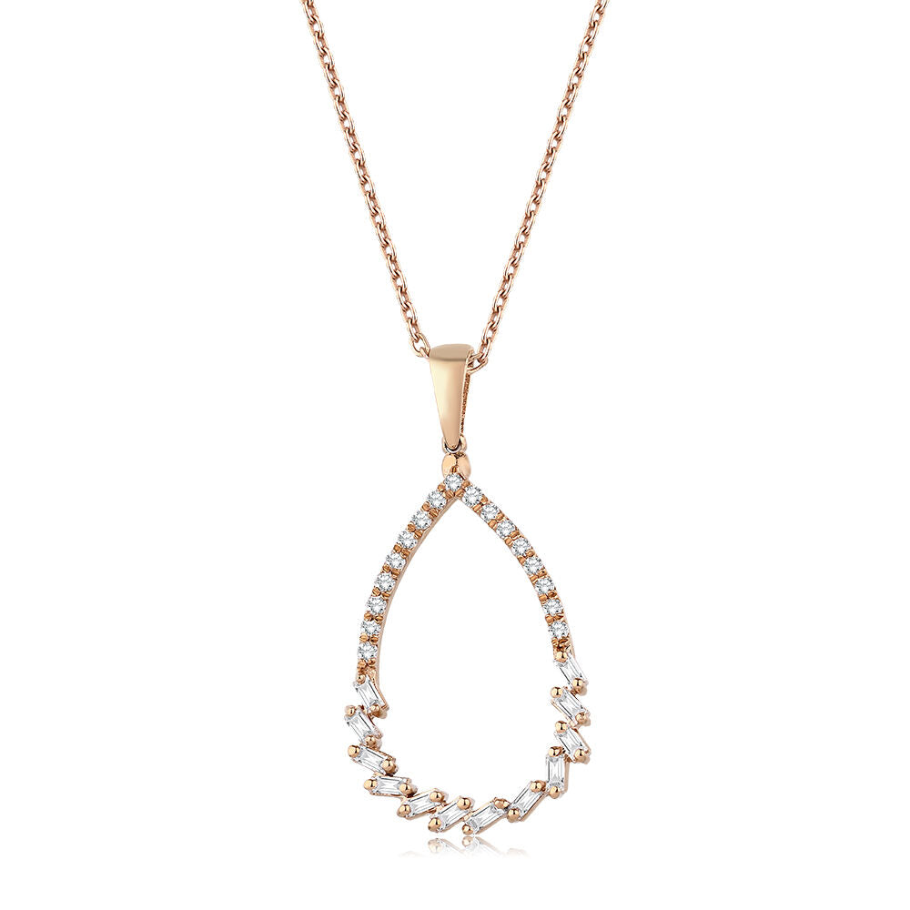 0.23 Carat Diamond Baguette Necklace