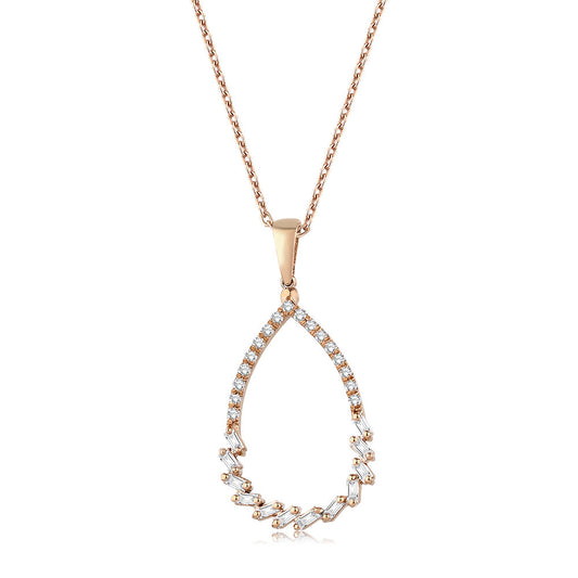 0.23 Carat Diamond Baguette Necklace