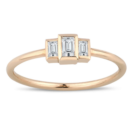 0.24 Carat Diamond Tria Baguette Ring