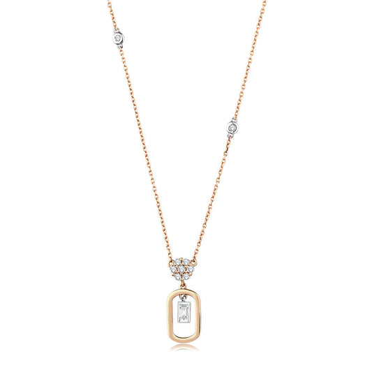 0.27 Carat Diamond Baguette Necklace