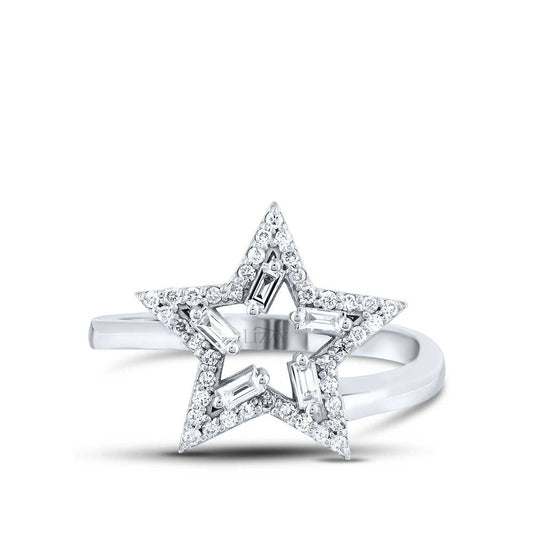 0.29 Karat Diamond Baguette Star Ring