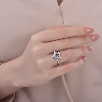 0.29 Karat Diamond Baguette Star Ring