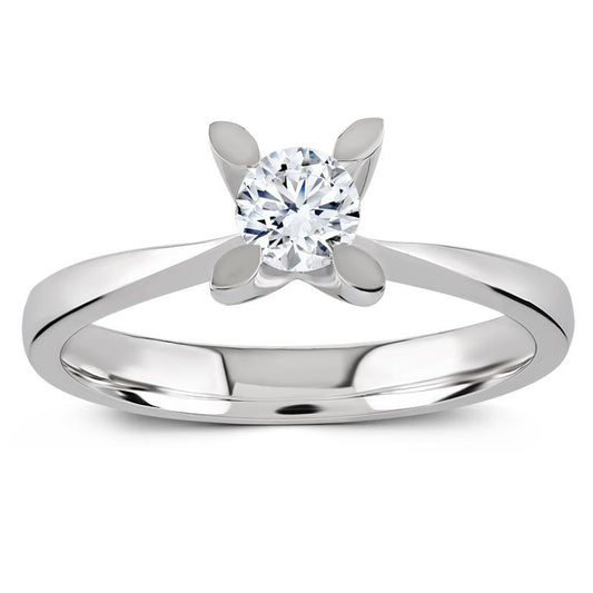 0.30 Carat F Color HRD Certificate Diamond Solitaire Ring