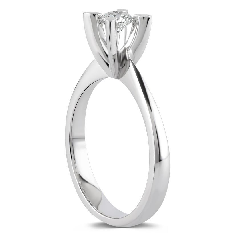 0.30 Carat F Color HRD Certificate Diamond Solitaire Ring