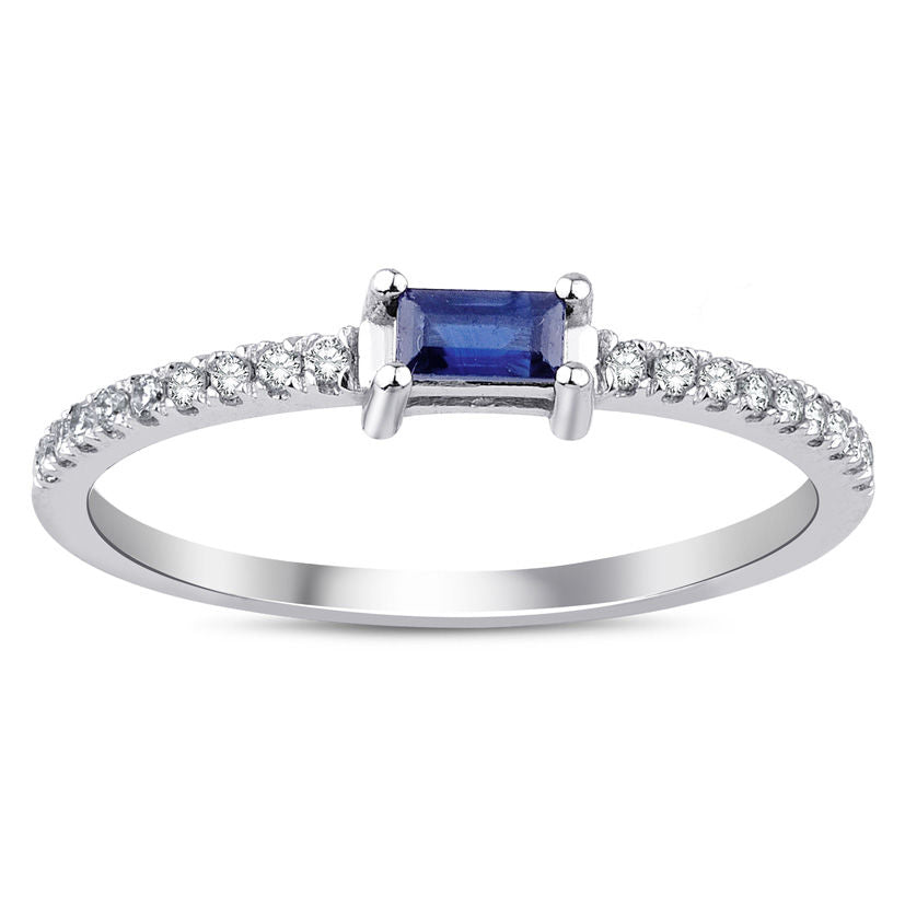 0.30 Carat Diamond Sapphire Ring