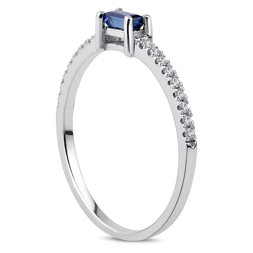 0.30 Carat Diamond Sapphire Ring