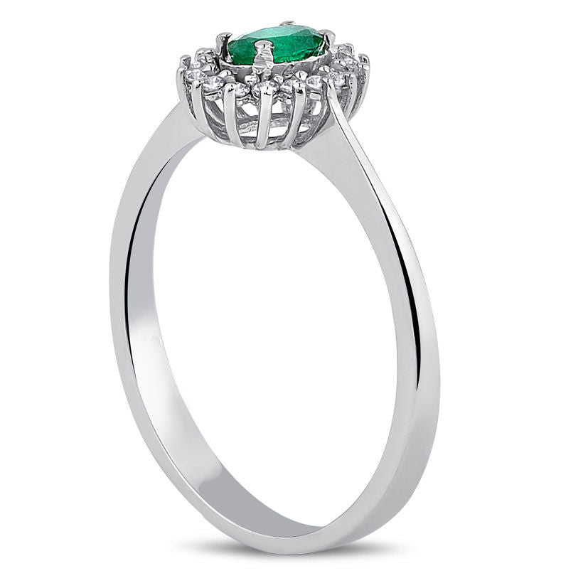 0.34 Carat Diamond Emerald Ring