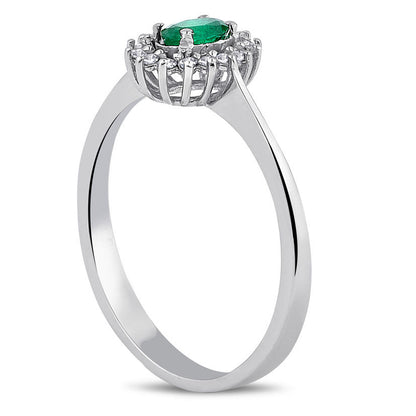 0.34 Carat Diamond Emerald Ring