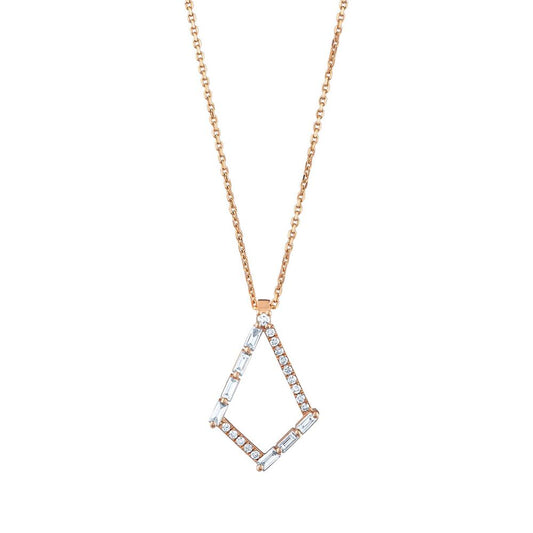 0.34 Carat Diamond Baguette Necklace