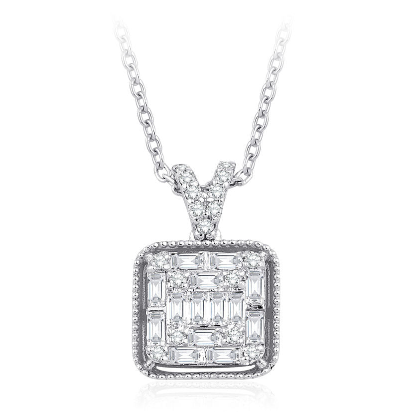 0.33 Carat Diamond Baguette Necklace